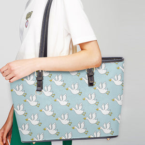 586. Large- Leather Tote Bag  Ducks