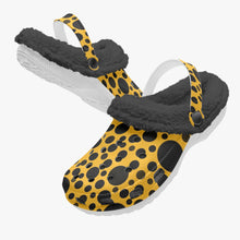 Load image into Gallery viewer, Yellow with black dots-Lined  Clogs
