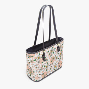 586. Large- Leather Tote Bag Spring Daisy Pink