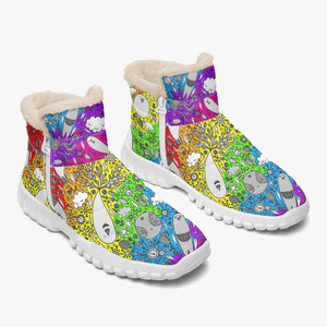 Dream in Rainbow- Fur Zipper Up Boots