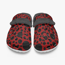 Load image into Gallery viewer, Red with black dots-Lined Clogs
