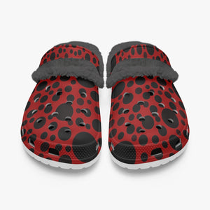 Red with black dots-Lined Clogs