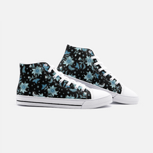 Load image into Gallery viewer, Blue Flower -High Top Canvas Shoes
