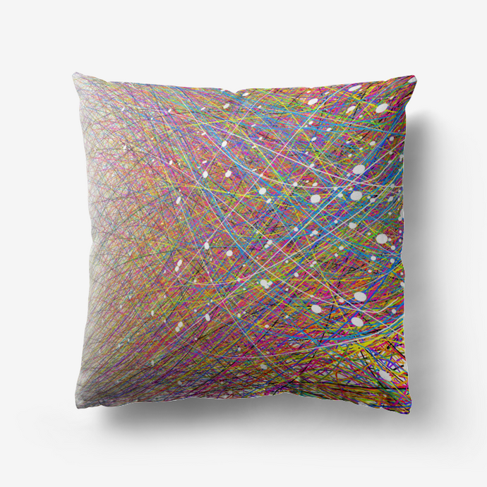 Rainbow threads-Throw Pillow