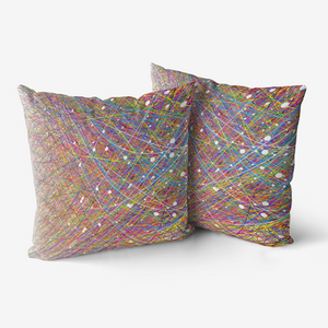 Rainbow threads-Throw Pillow