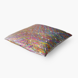 Rainbow threads-Throw Pillow