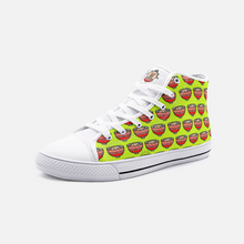 Load image into Gallery viewer, Ramen Pig in Lime Green -High Top Canvas Shoes
