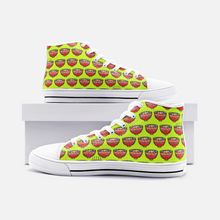 Load image into Gallery viewer, Ramen Pig in Lime Green -High Top Canvas Shoes
