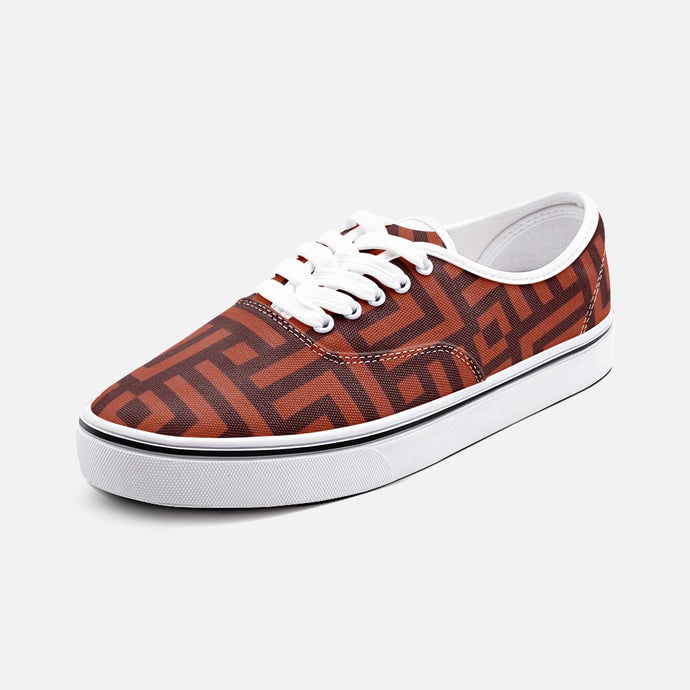 Square Chevron Orange -Low Cut Loafer Shoes