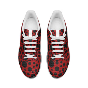 Red with Black dots -Unisex Mesh Tech Performance Running Shoes