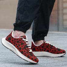 Load image into Gallery viewer, Red with Black dots -Unisex Mesh Tech Performance Running Shoes
