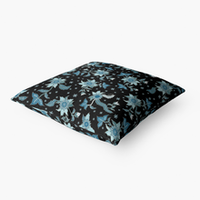 Load image into Gallery viewer, Blue flower-throw pillow
