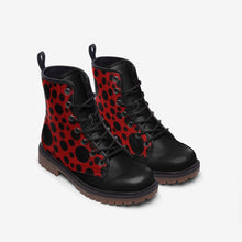 Load image into Gallery viewer, Red with Black dots -Casual Leather Lightweight boots MT
