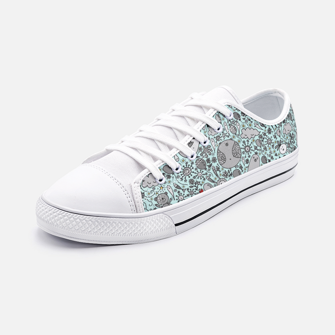 Dream in Turquoise - Low Top Canvas Shoes