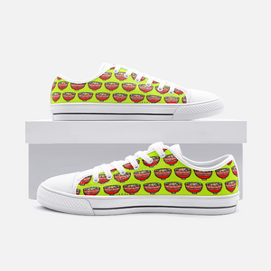 Ramen Pig in Lime Green -Low Top Canvas Sneakers