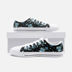 Blue Flower -Unisex Low Top Canvas Shoes