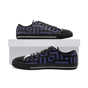 Square Chevron Shark skin - Low Top Canvas Shoes