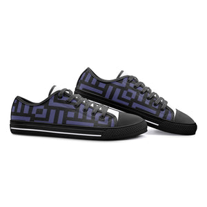 Square Chevron Shark skin - Low Top Canvas Shoes