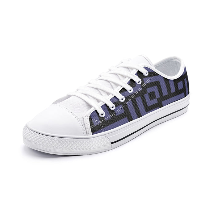 Square Chevron Shark skin - Low Top Canvas Shoes