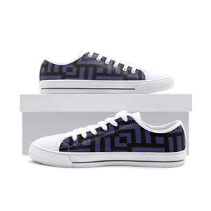 Square Chevron Shark skin - Low Top Canvas Shoes