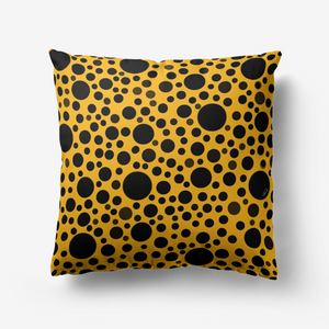 Yellow with black dots-Throw Pillow