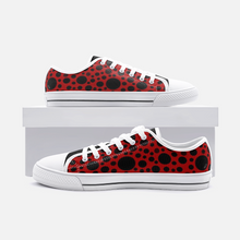 Load image into Gallery viewer, Red with Black dots - Low Top Canvas Shoes
