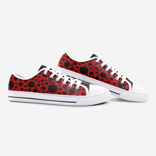 Load image into Gallery viewer, Red with Black dots - Low Top Canvas Shoes
