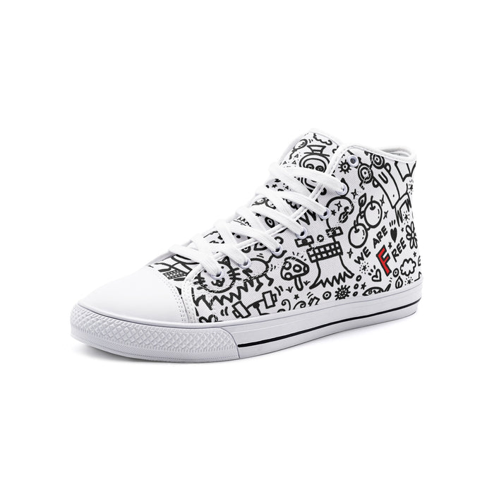 Everything is Perfect on White  -Unisex High Top Canvas Shoes