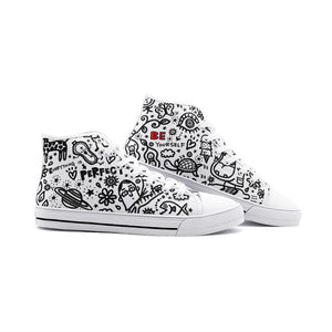 Everything is Perfect on White  -Unisex High Top Canvas Shoes