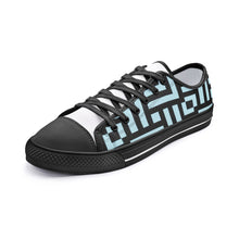 Load image into Gallery viewer, Square Chevron Blue - Low Top Canvas Shoes
