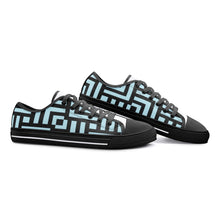 Load image into Gallery viewer, Square Chevron Blue - Low Top Canvas Shoes
