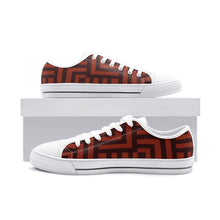 Load image into Gallery viewer, Square Chevron Orange -Low Top Canvas Shoes
