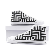 Load image into Gallery viewer, Square Chevron Mono -High Top Canvas Shoes
