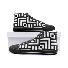 Load image into Gallery viewer, Square Chevron Mono -High Top Canvas Shoes
