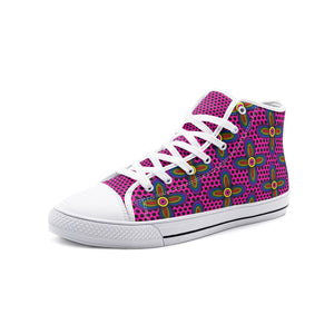 Vibrant Blossoms -High Top Canvas Shoes