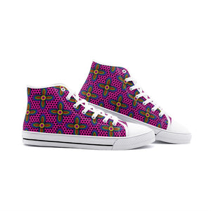 Vibrant Blossoms -High Top Canvas Shoes