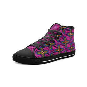 Vibrant Blossoms -High Top Canvas Shoes