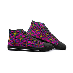 Vibrant Blossoms -High Top Canvas Shoes