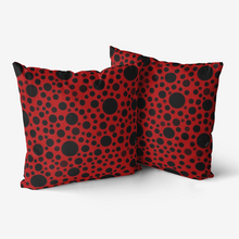 Load image into Gallery viewer, Red with black dots-Throw Pillow
