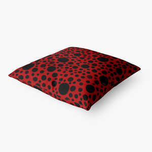 Red with black dots-Throw Pillow