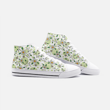 Load image into Gallery viewer, Spring Daisy in Green -High Top Canvas Shoes
