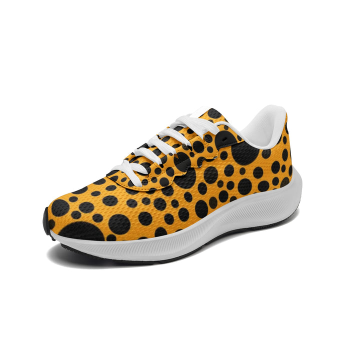 Yellow with Black dots -Unisex Mesh Tech Performance Running Shoes