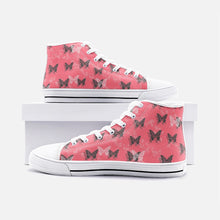 Load image into Gallery viewer, Butterfly in Pink -High Top Canvas Shoes
