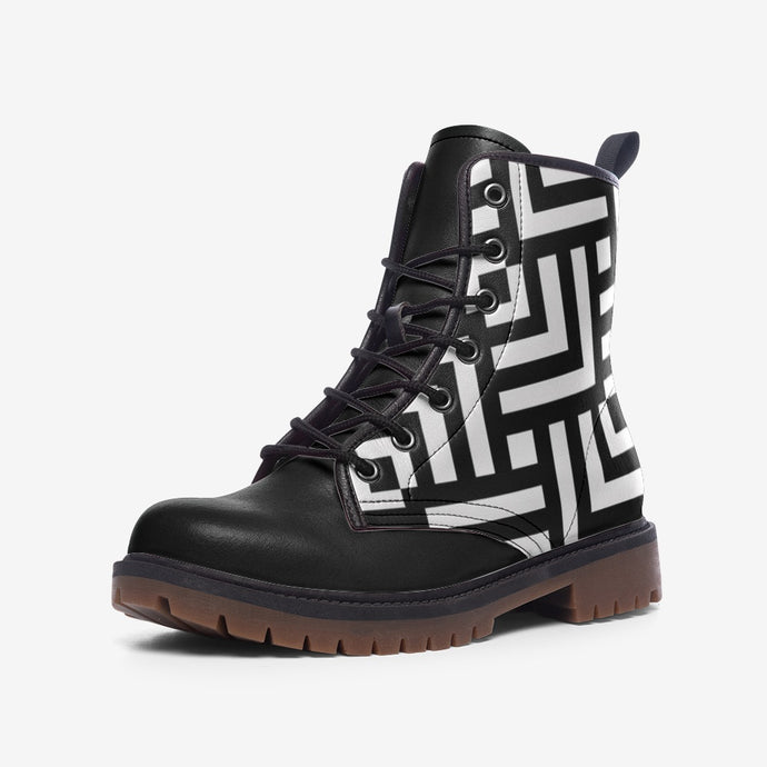 Square Chevron -Casual Leather Lightweight boots MT