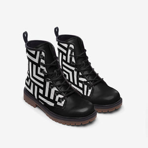 Square Chevron -Casual Leather Lightweight boots MT