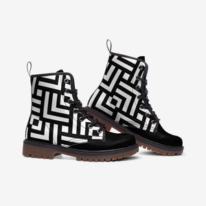 Square Chevron -Casual Leather Lightweight boots MT