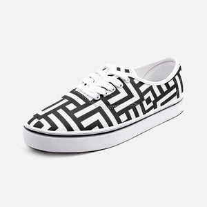 Square Chevron white -Low Cut Loafer Shoes