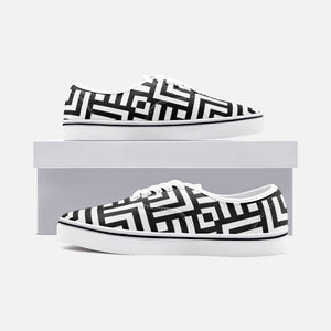 Square Chevron white -Low Cut Loafer Shoes