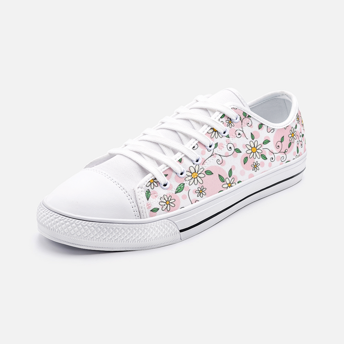 Spring Daisy Pink -Low Top Canvas Shoes