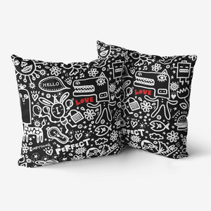 Everything is Perfect black-Throw Pillow